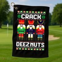 Crack Deez Nuts Nutcracker Nut Xmas Pajama Matching Golf Towel thumb 1