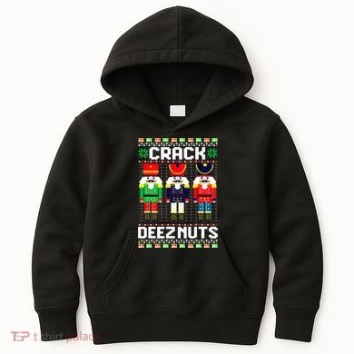 Crack Deez Nuts Nutcracker Nut Xmas Pajama Matching Kids Hoodie