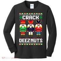 Crack Deez Nuts Nutcracker Nut Xmas Pajama Matching Kids Long Sleeve Shirt thumb 0
