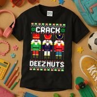 Crack Deez Nuts Nutcracker Nut Xmas Pajama Matching Kids T-Shirt thumb 3