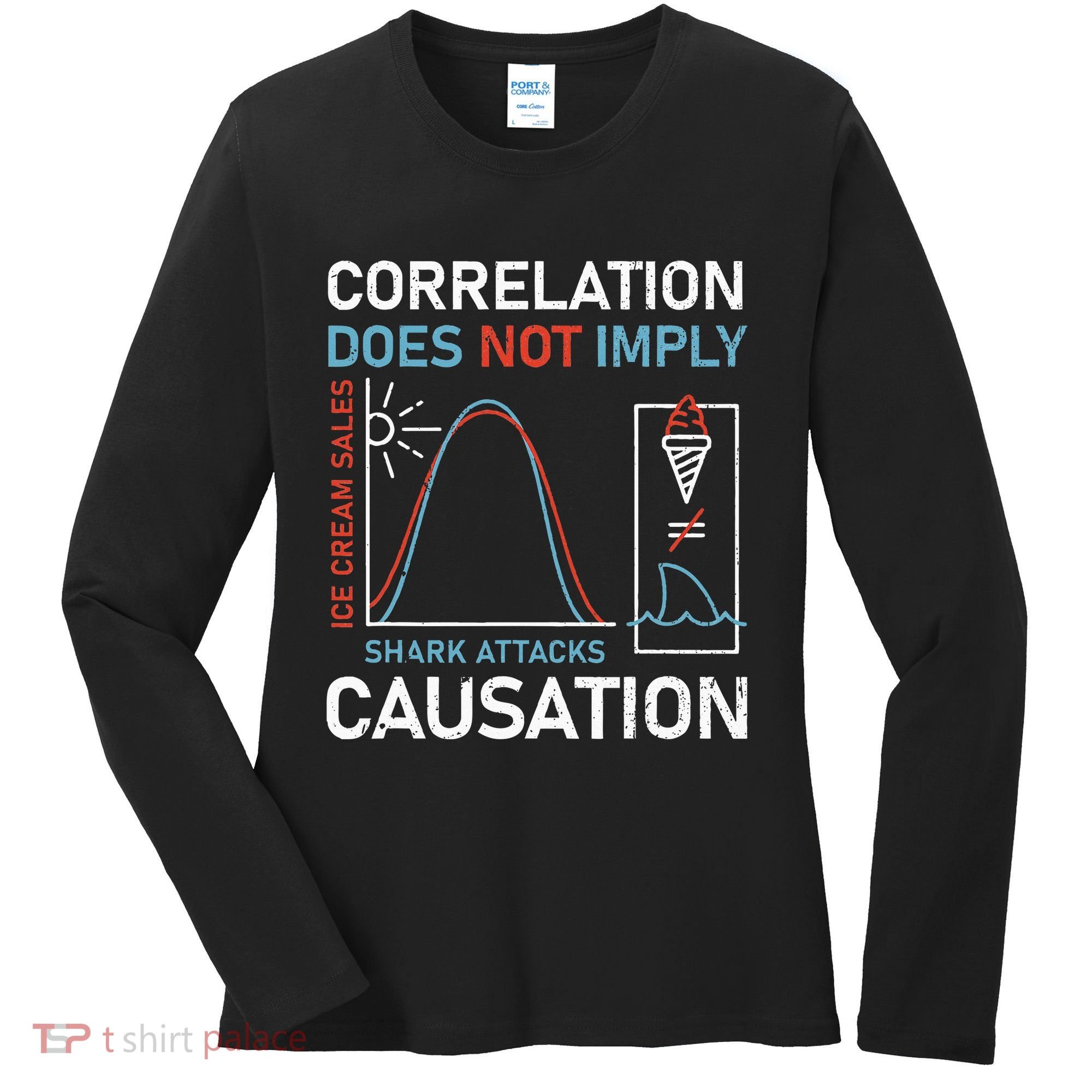 Correlation Does Not Imply Causation Women's Long Sleeve Shirt