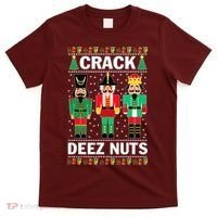 Crack Deez Nuts Christmas T-Shirt thumb 0