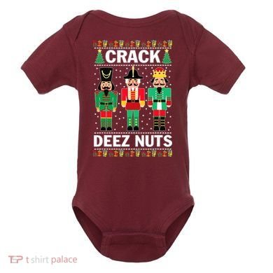 Crack Deez Nuts Christmas Baby Bodysuit