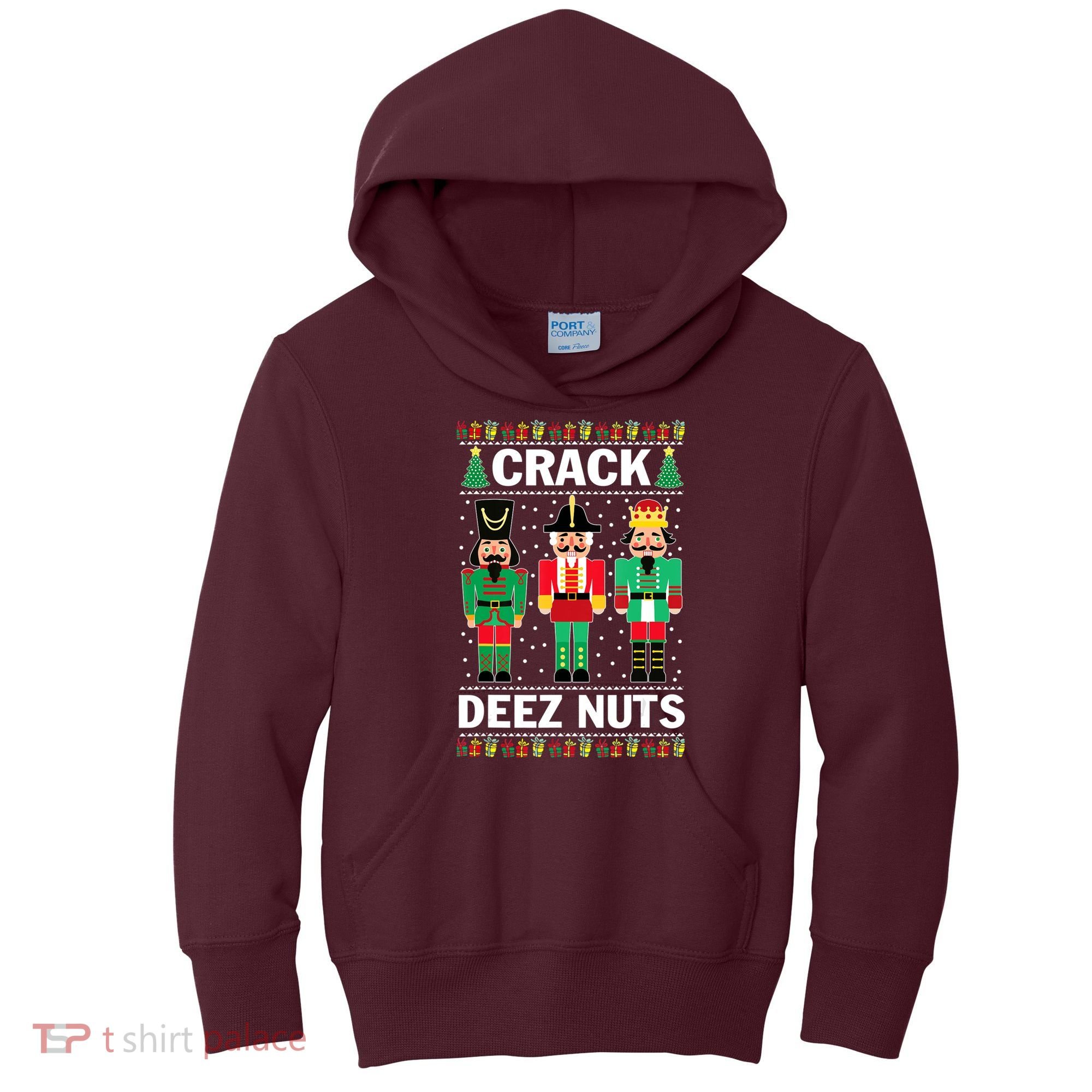 Crack Deez Nuts Christmas Kids Hoodie