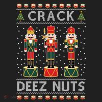 Crack Deez Nuts Funny Ugly Christmas Golf Towel thumb 3