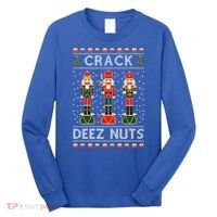 Crack Deez Nuts Funny Ugly Christmas Long Sleeve Shirt thumb 0