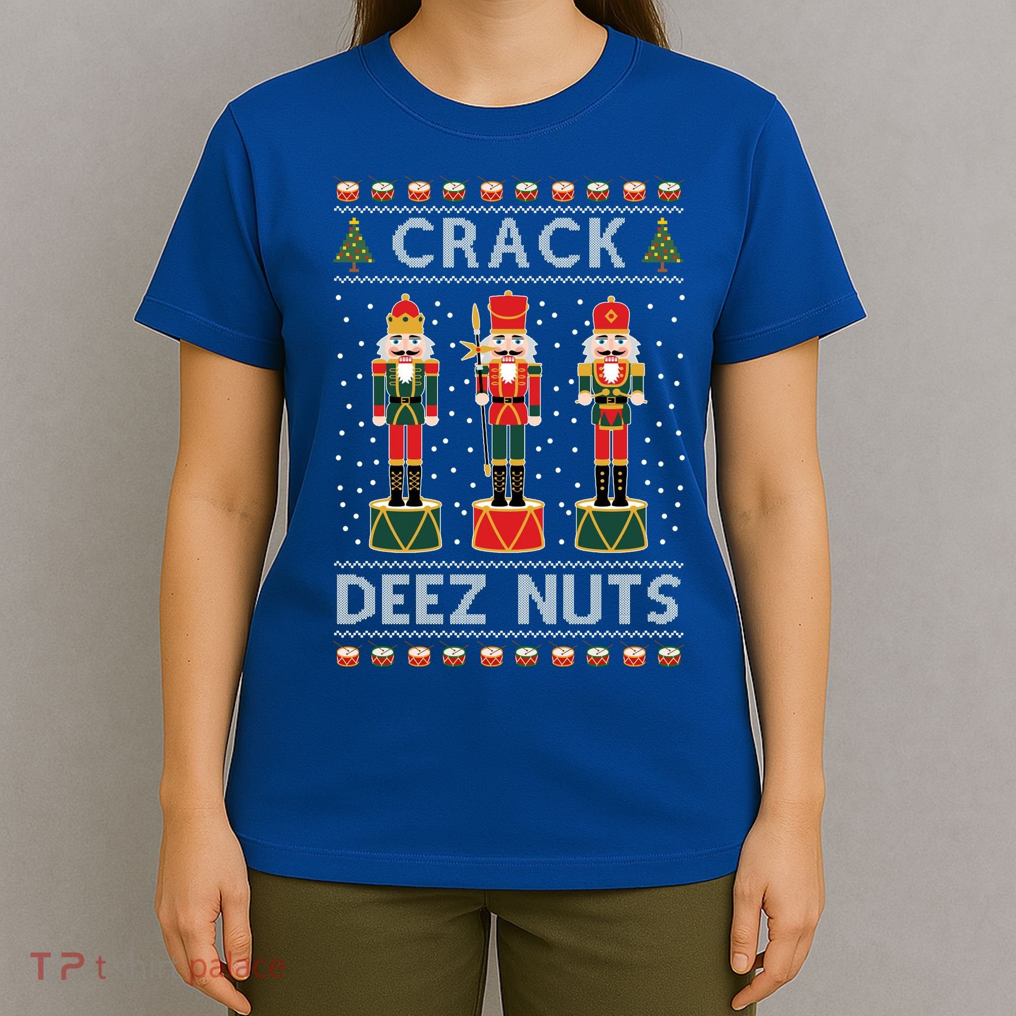 Crack Deez Nuts Funny Ugly Christmas T-Shirt