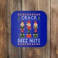 Crack Deez Nuts Funny Ugly Christmas Coaster thumb 0