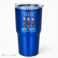 Crack Deez Nuts Funny Ugly Christmas Tumbler thumb 0