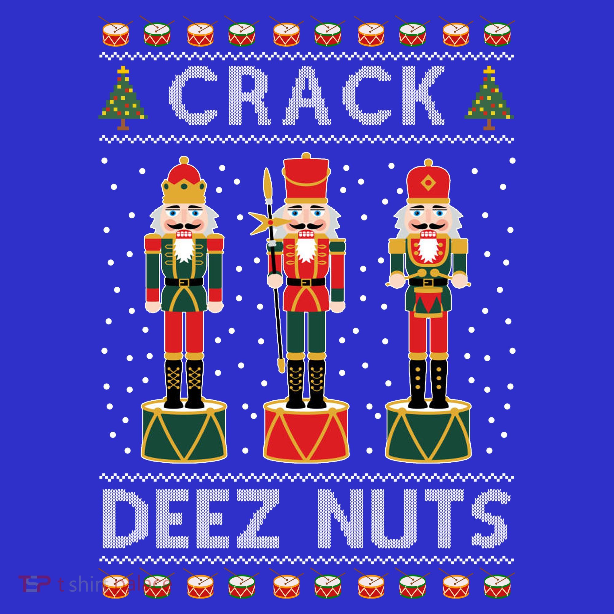 Crack Deez Nuts Funny Ugly Christmas Women's Long Sleeve Shirt