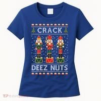 Crack Deez Nuts Funny Ugly Christmas Women's T-Shirt thumb 0