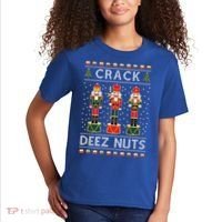 Crack Deez Nuts Funny Ugly Christmas Kids T-Shirt thumb 2