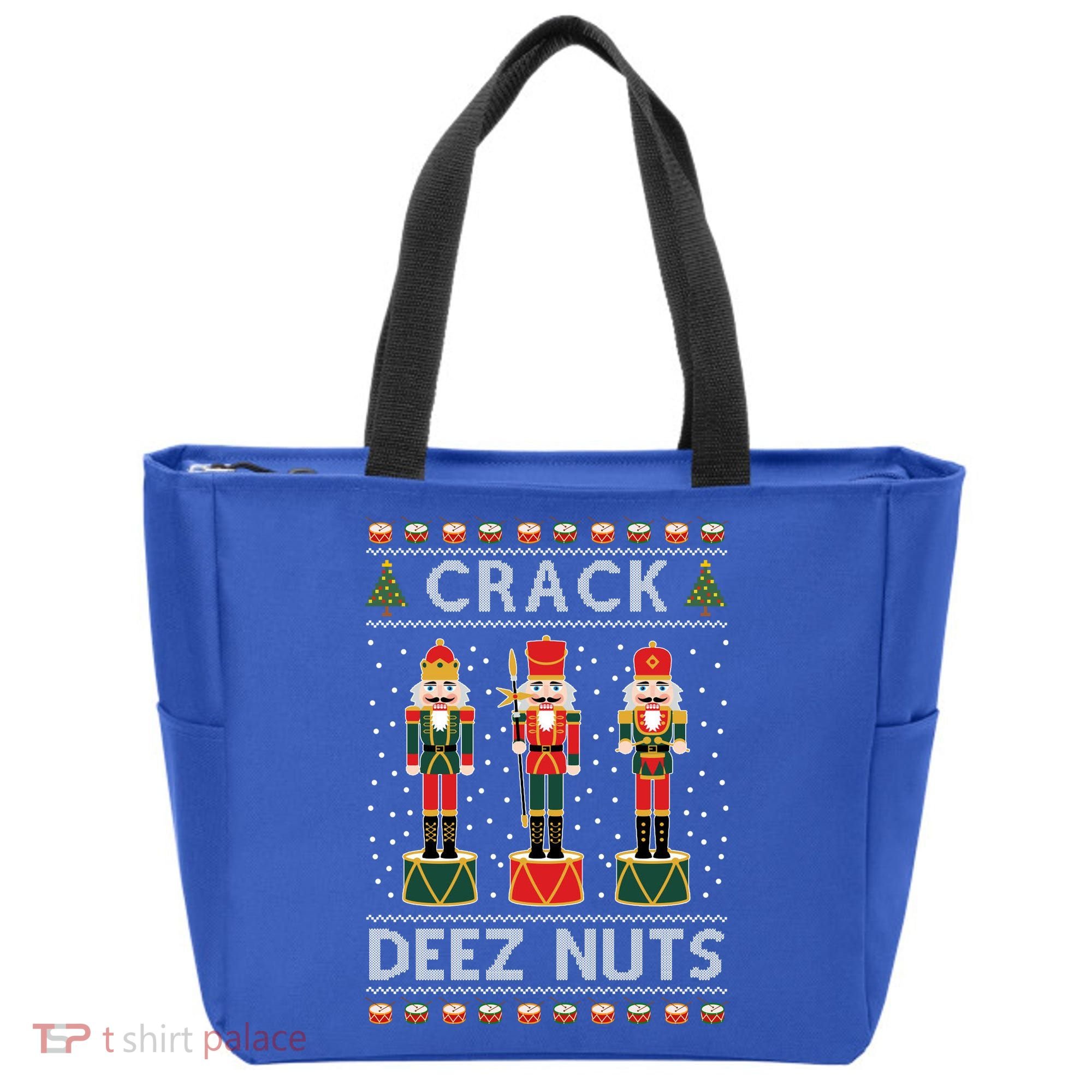 Crack Deez Nuts Funny Ugly Christmas Tote Bag