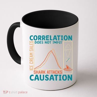 Correlation Does Not Imply Causation Shark Attacks Ice Cream Gift Coffee Mug