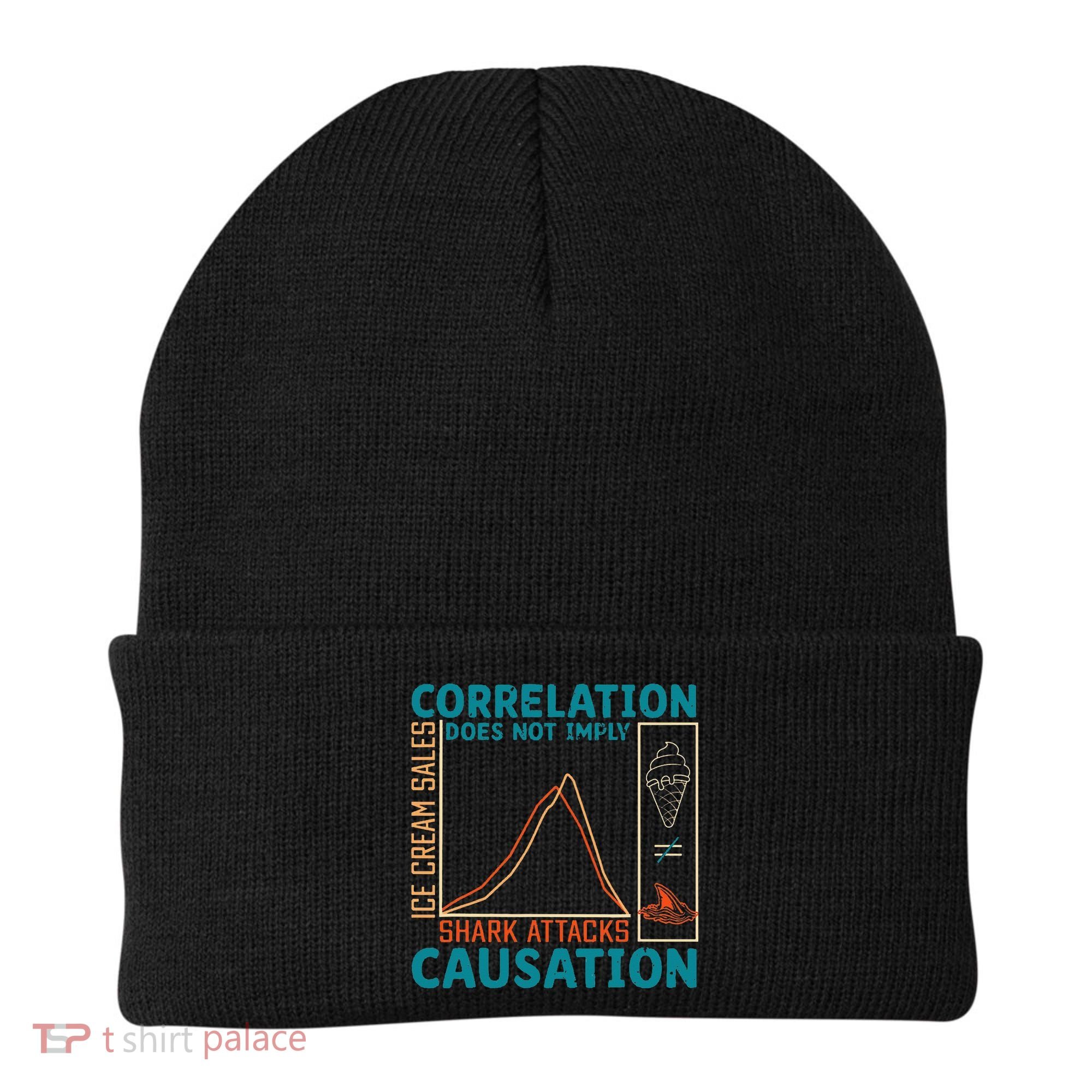 Correlation Does Not Imply Causation Shark Attacks Ice Cream Gift Beanie