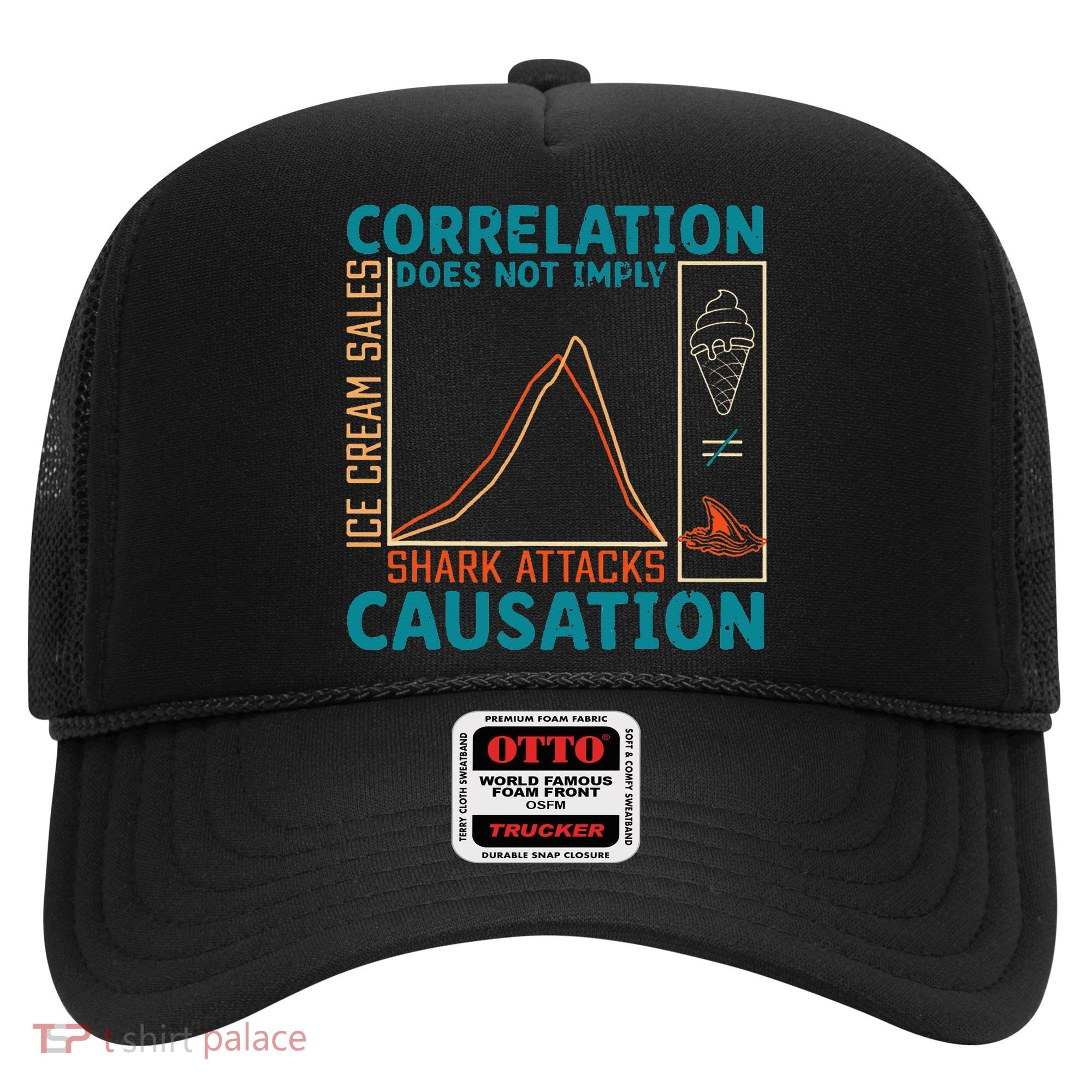 Correlation Does Not Imply Causation Shark Attacks Ice Cream Gift Hat