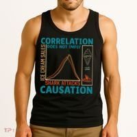 Correlation Does Not Imply Causation Shark Attacks Ice Cream Gift Tank Top thumb 3