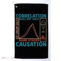 Correlation Does Not Imply Causation Shark Attacks Ice Cream Gift Golf Towel thumb 0