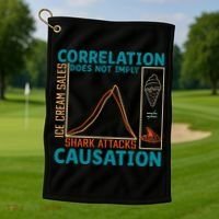 Correlation Does Not Imply Causation Shark Attacks Ice Cream Gift Golf Towel thumb 1