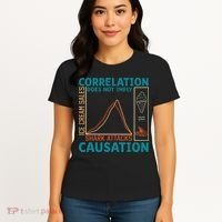 Correlation Does Not Imply Causation Shark Attacks Ice Cream Gift Women's T-Shirt thumb 4