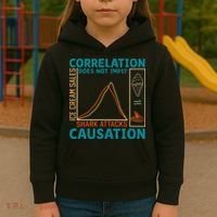 Correlation Does Not Imply Causation Shark Attacks Ice Cream Gift Kids Hoodie thumb 3