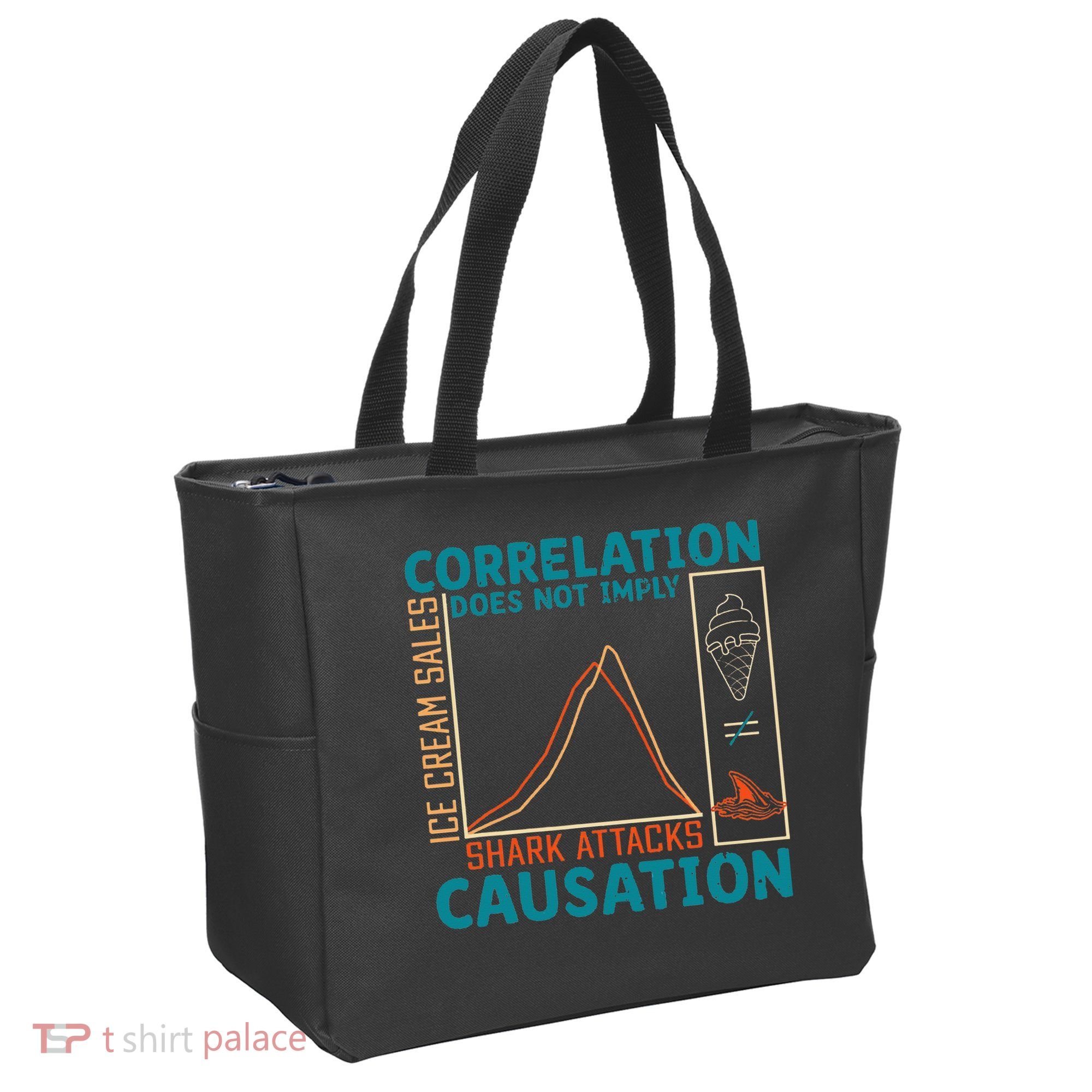 Correlation Does Not Imply Causation Shark Attacks Ice Cream Gift Tote Bag