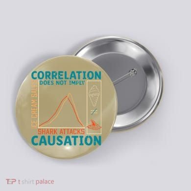 Correlation Does Not Imply Causation Shark Attacks Ice Cream Gift Button