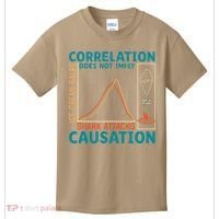 Correlation Does Not Imply Causation Shark Attacks Ice Cream Gift Kids T-Shirt thumb 0