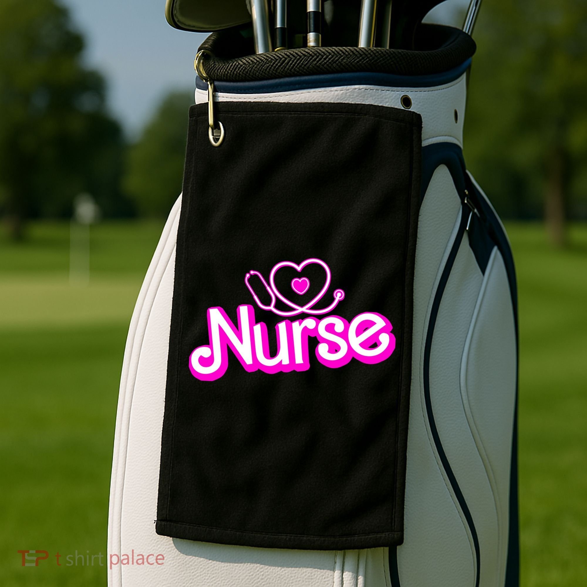 Cute Doll Nurse Golf Towel
