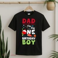 Cute Dad Of The Big One Birthday Fishing 1st First Birthday Gift T-Shirt thumb 2