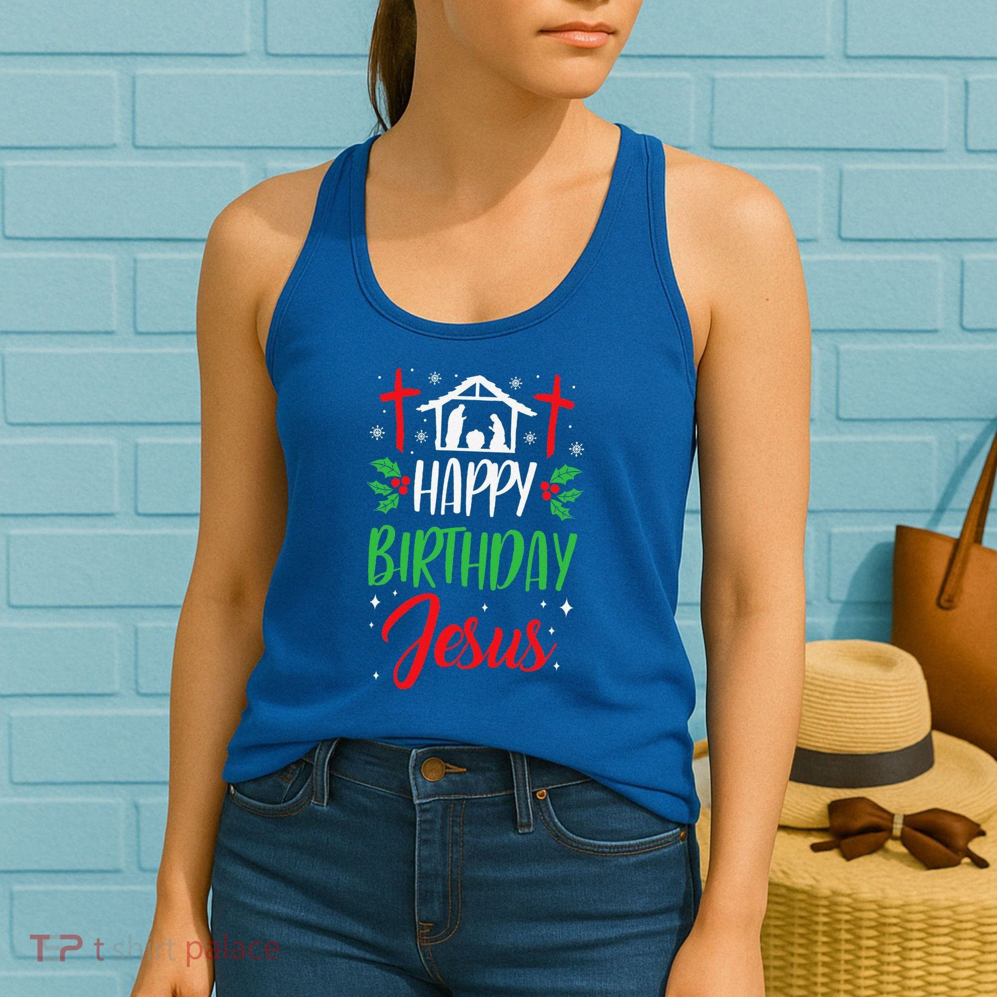 Christmas Day Outfit Happy Birthday Jesus Holiday Women's Tank Top