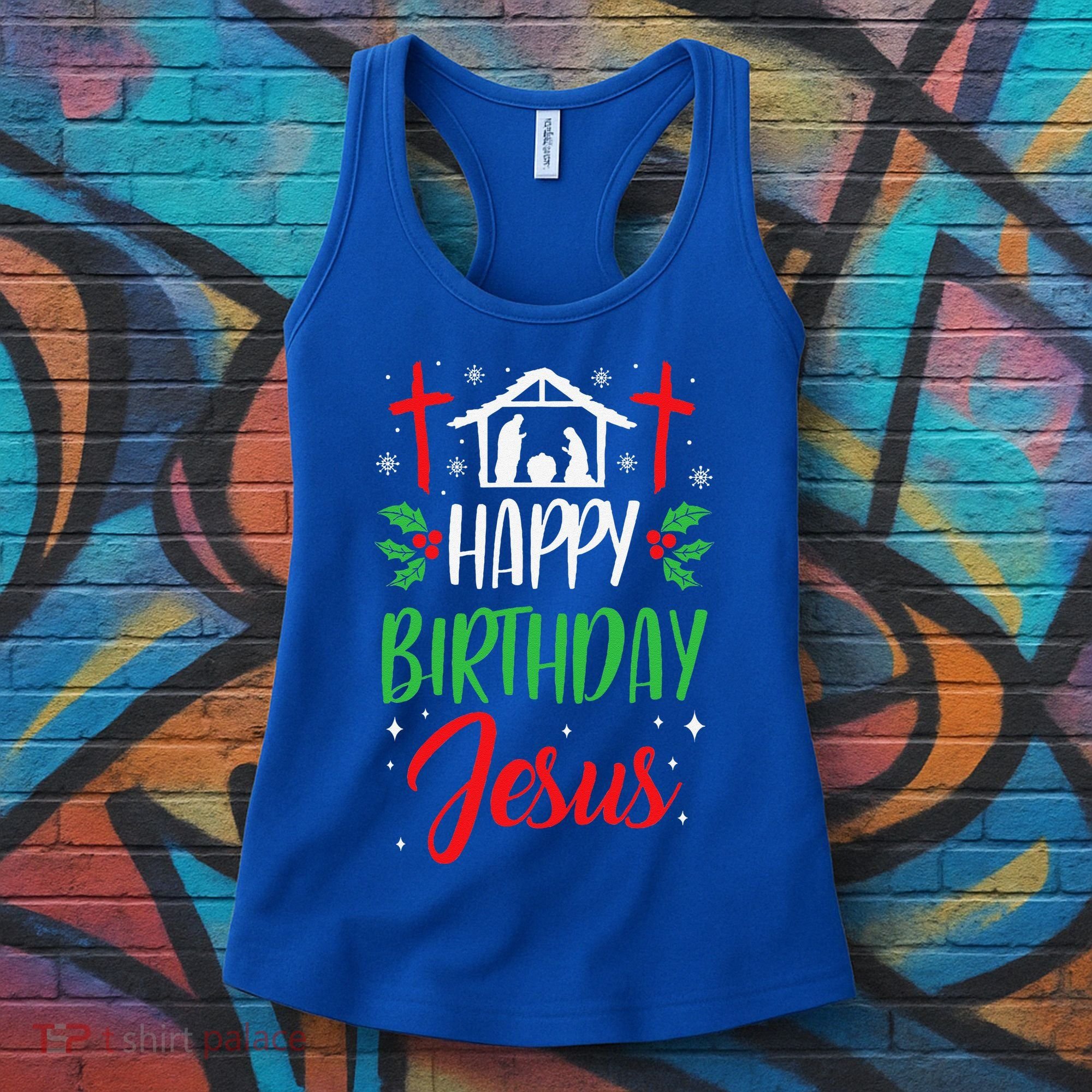 Christmas Day Outfit Happy Birthday Jesus Holiday Women's Tank Top