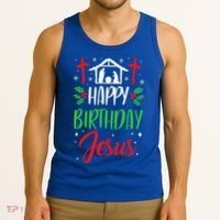 Christmas Day Outfit Happy Birthday Jesus Holiday Tank Top thumb 3