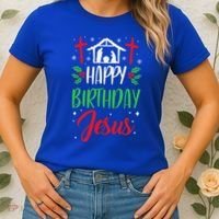 Christmas Day Outfit Happy Birthday Jesus Holiday Women's T-Shirt thumb 2