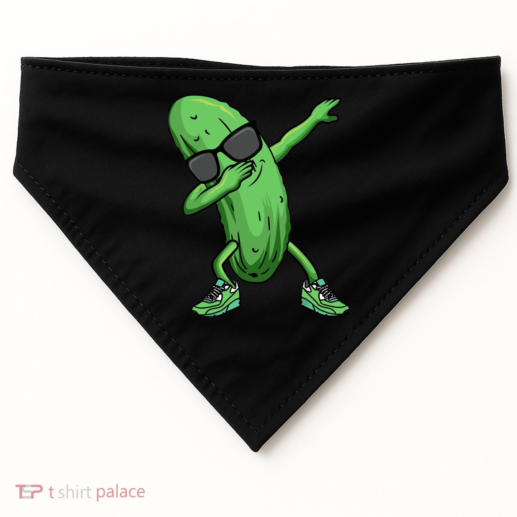 Cucumber Dabbing Pickle Dancing Lover USA-Made Doggie Bandana