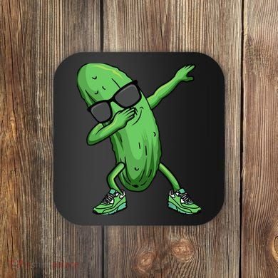 Cucumber Dabbing Pickle Dancing Lover Coaster