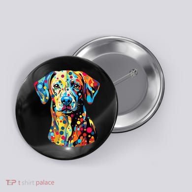 Colorful Dog Pop Art With Polka Dot International Dot Day Button