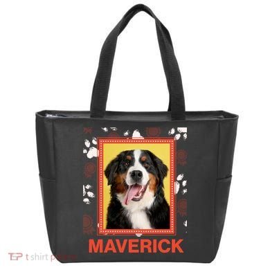 Custom Dog Pet Personalize Picture Photo Name Tote Bag