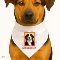 Custom Dog Pet Personalize Picture Photo Name USA-Made Doggie Bandana thumb 1