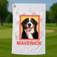 Custom Dog Pet Personalize Picture Photo Name Golf Towel thumb 1