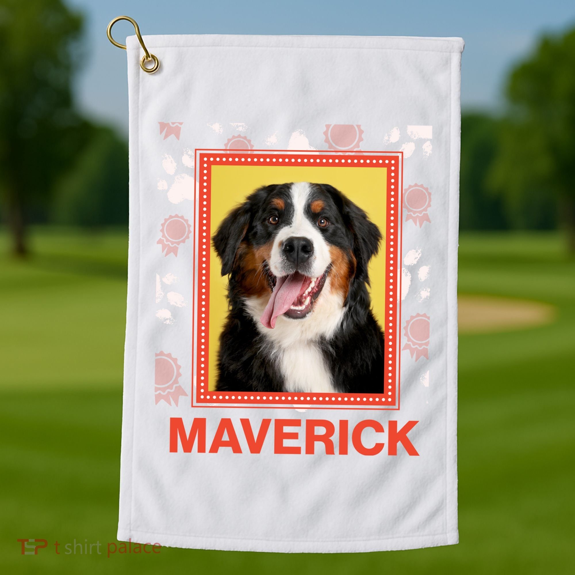 Custom Dog Pet Personalize Picture Photo Name Golf Towel