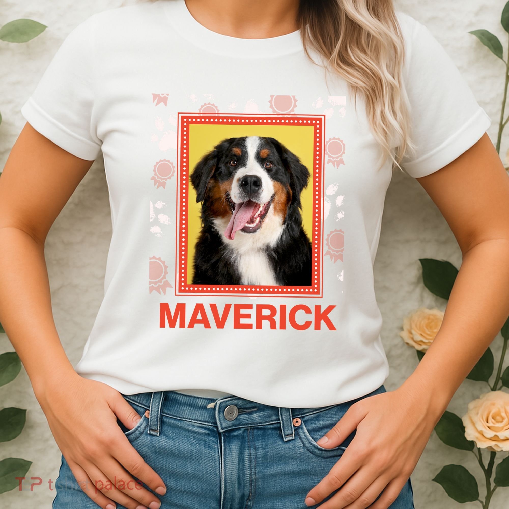 Custom Dog Pet Personalize Picture Photo Name Women's T-Shirt
