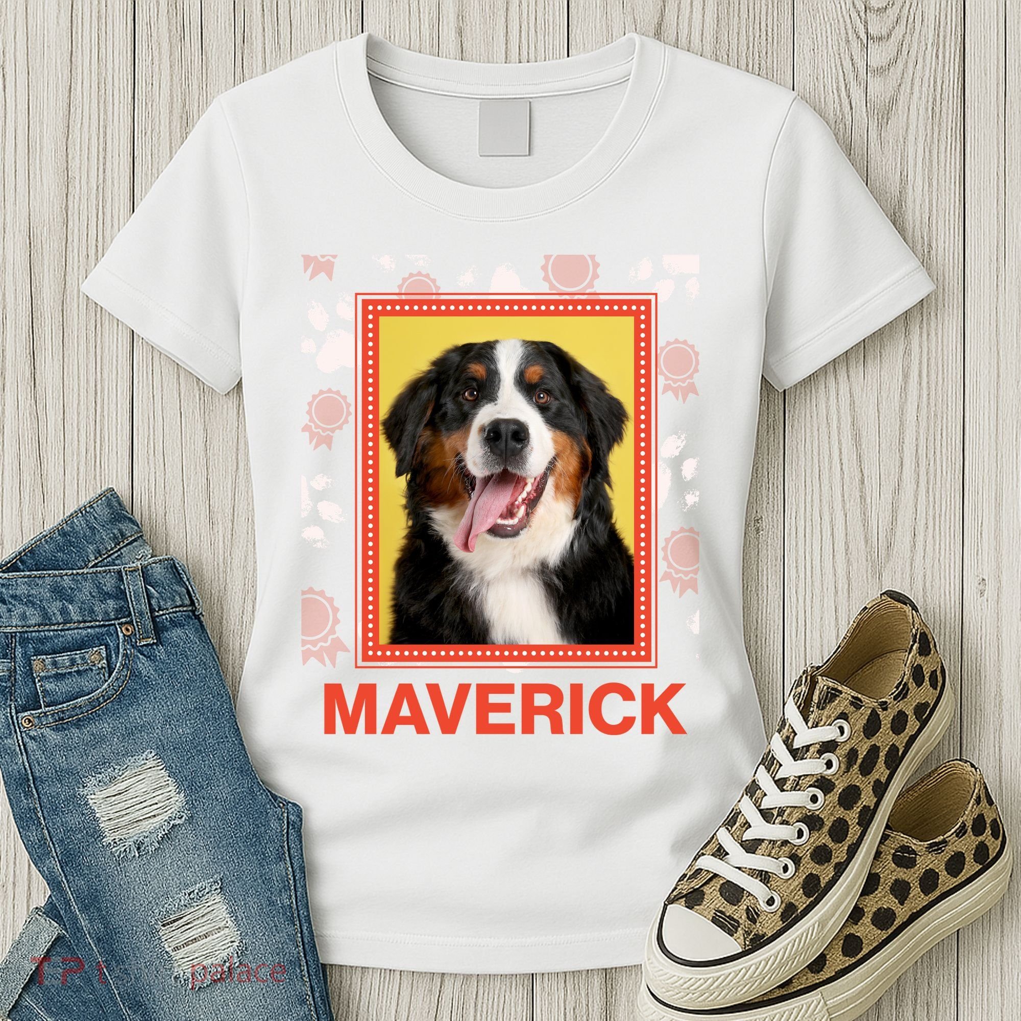Custom Dog Pet Personalize Picture Photo Name Women's T-Shirt