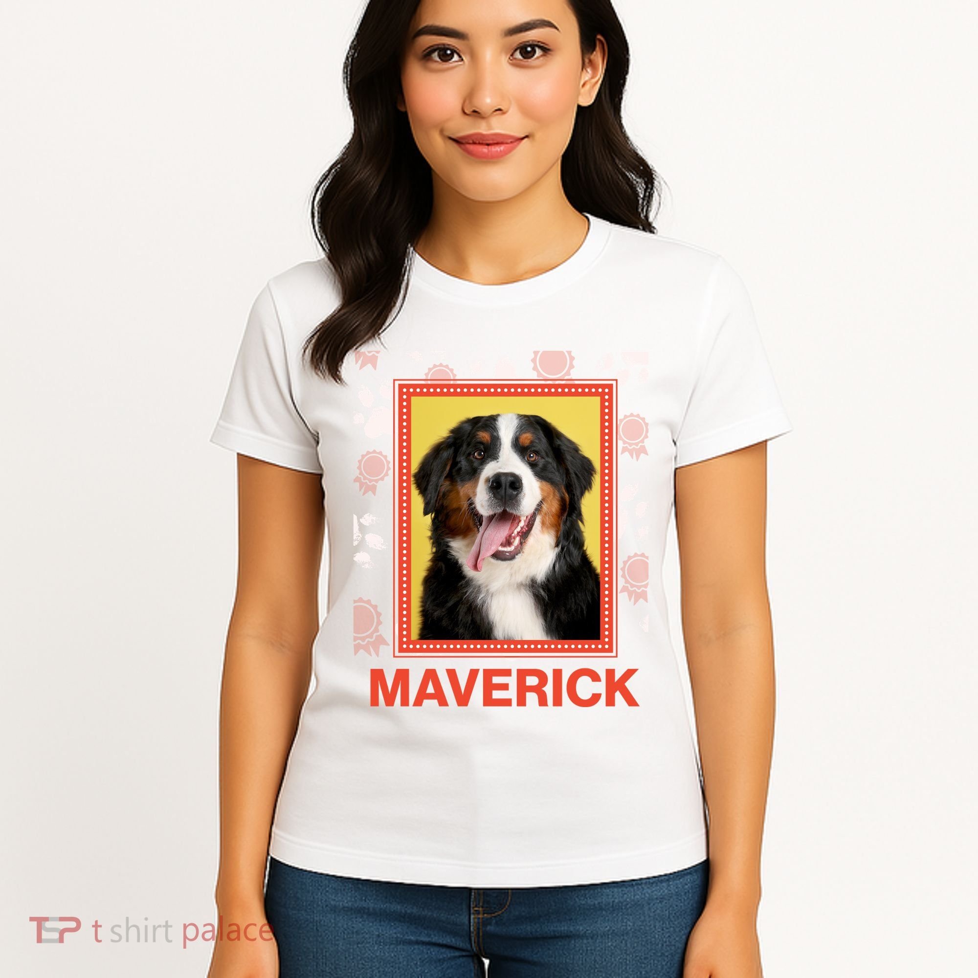 Custom Dog Pet Personalize Picture Photo Name Women's T-Shirt