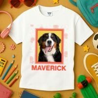 Custom Dog Pet Personalize Picture Photo Name Kids T-Shirt thumb 3