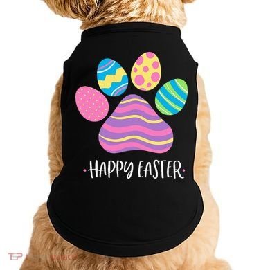 Cute Dog Paw Easter Design With Colorful Eggs For Dog Lover Doggie Tank