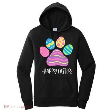 Cute Dog Paw Easter Design With Colorful Eggs For Dog Lover Women's Hoodie