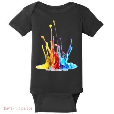 Cool Design Paint Splatter Graphic Baby Bodysuit