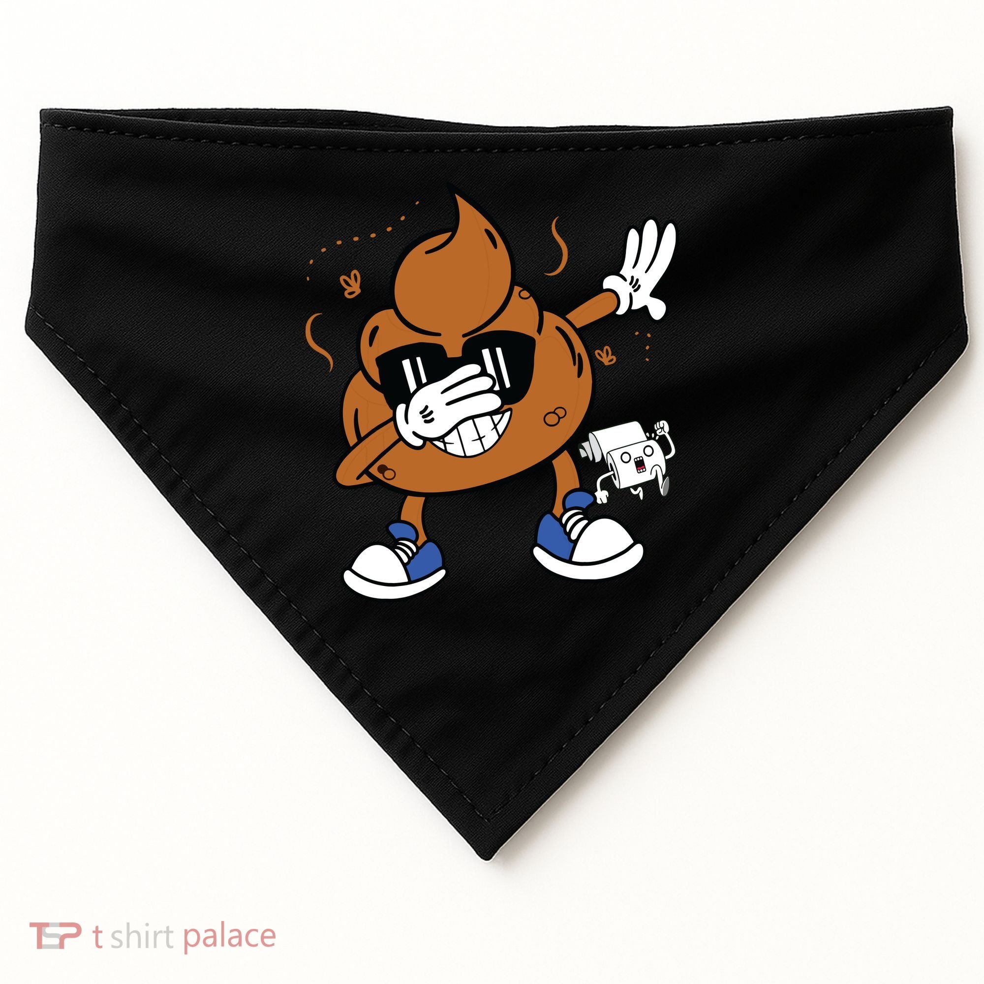 Cute Dabbing Poop Funny Emoticon I Pooped Today Gift USA-Made Doggie Bandana