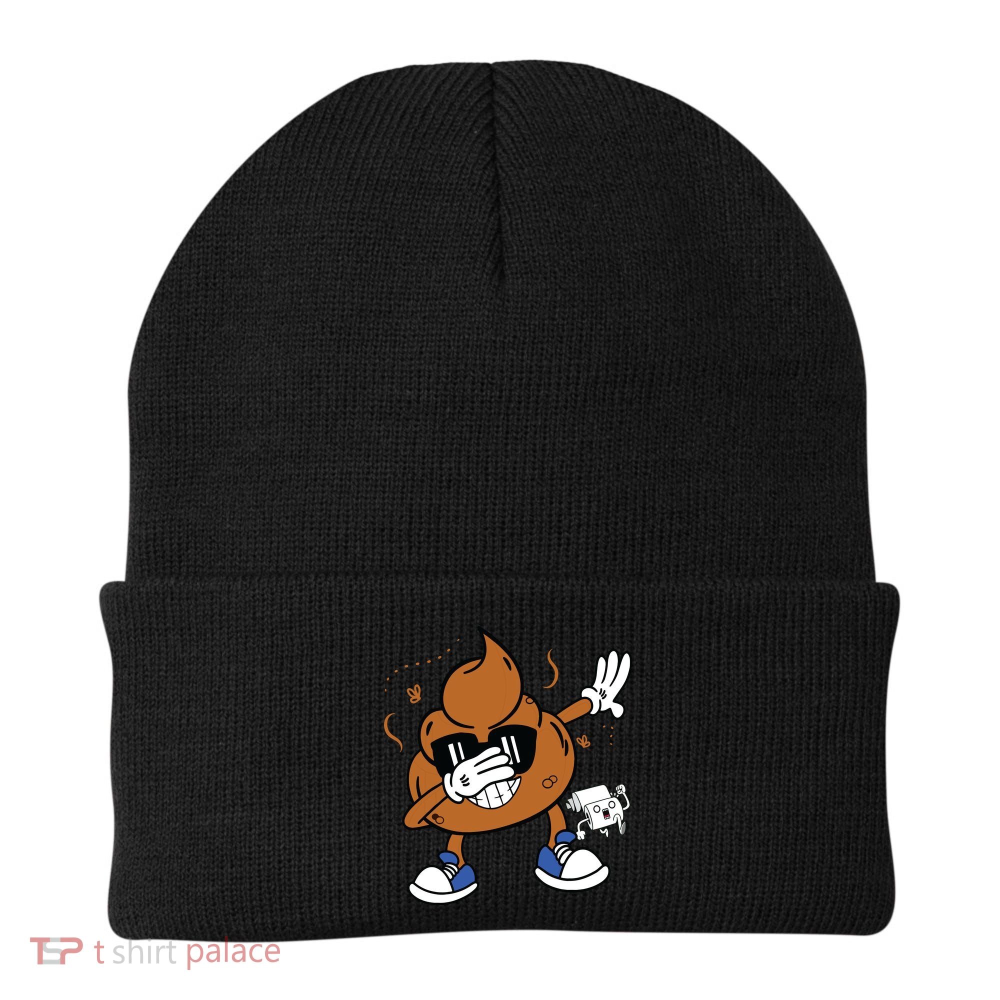Cute Dabbing Poop Funny Emoticon I Pooped Today Gift Beanie